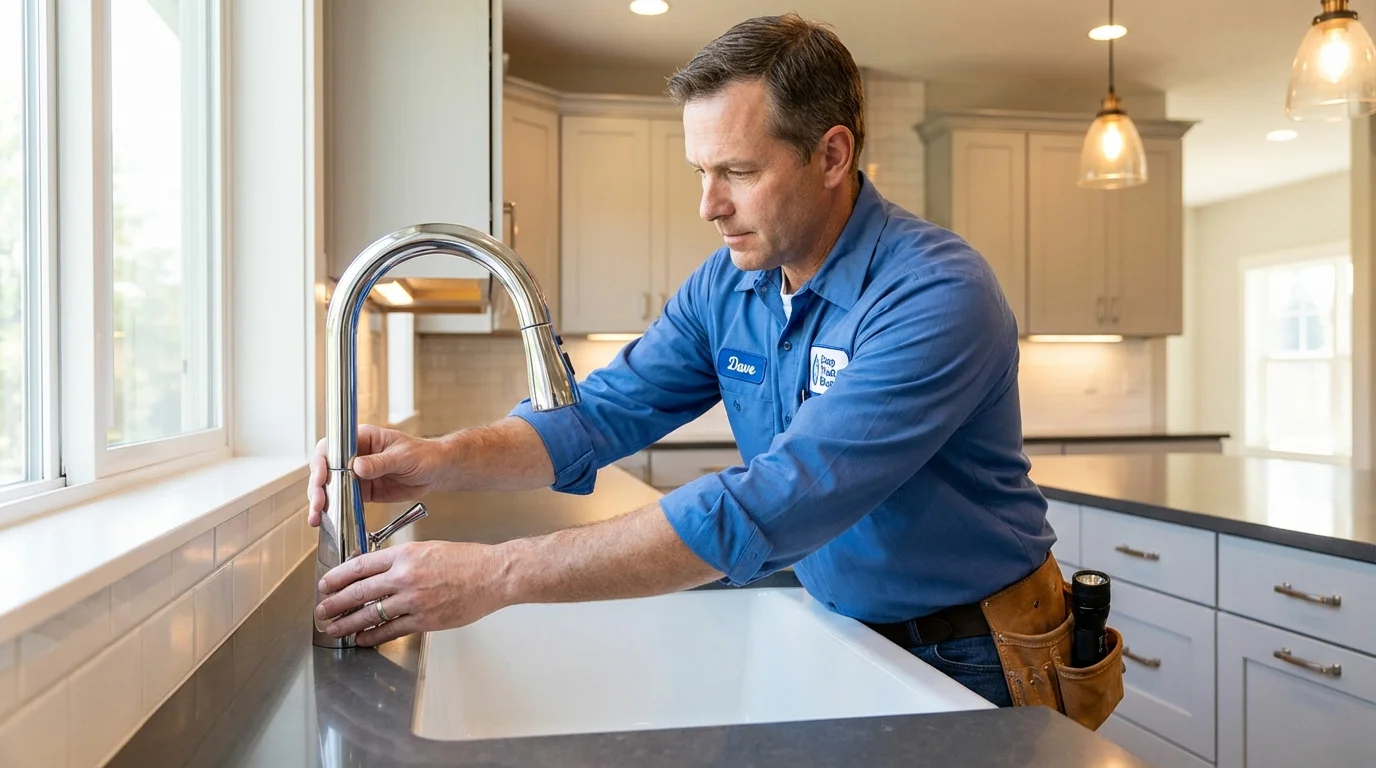 Kitchen faucet installation by Johns Plumbing LLC in Harvey